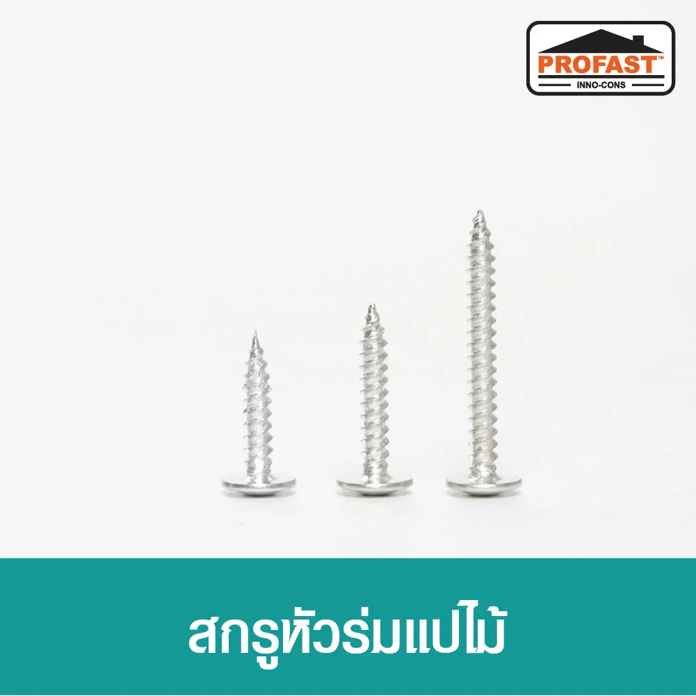 สกรูหัวร่มแปไม้ สกรูหัวร่มแปไม้ สกรูเกลียวปล่อย หัวเจาะคม ไม่ต้องเจาะรูนำ