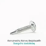 สกรูหัวบัททอน ปีกสรูกว้างช่วยจับวัสดุ