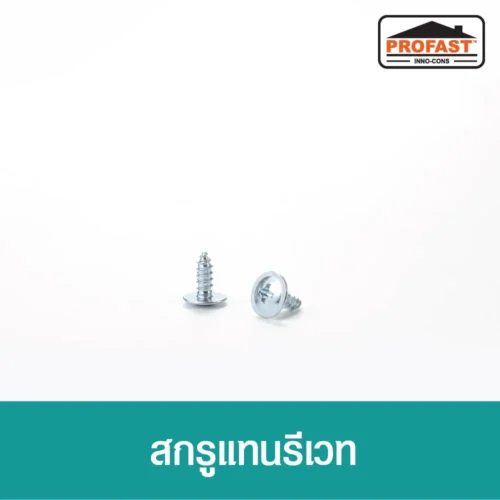 สกรูแทนรีเวท เบอร์ 6x10 เคลือบสารกันสนิม หัวเจาะคม